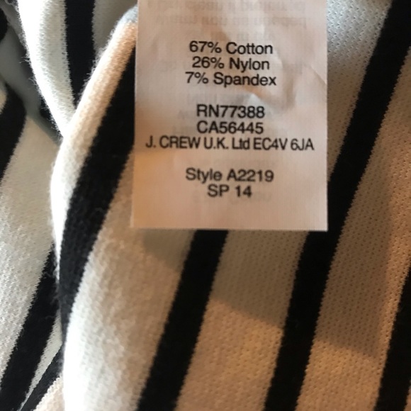 J. Crew Jewel Neckline Black & White Striped Tank - Picture 7 of 7